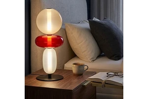 YDTL1047 Modern Nordic Simple DC Powered LED Decorative Table Lamp with Colorful Art Glass Shade for Bedroom Study Home Decor