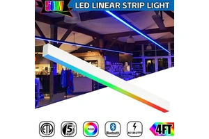 Modern Smart Commercial LED Strip Light Fixtures Dimmable Color-Tunable RGBCW 16+ Color Changing IP20 Rated 5-Year Warranty