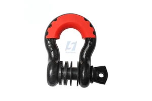 H-ding Forged US Type Galvanized Carbon Steel Anchor Bow Shackle Safety Bolt Pin Drop Rigging PU Protection for Mining Towing