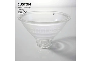 BO-GLASS High Quality China Factory Molded Pressed Borosilicate Glass Reflective Cups with Coating for Street Lighting