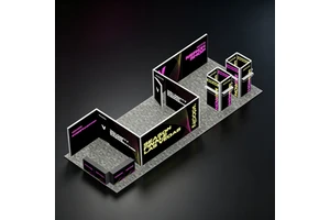 Industrial Trade Shows International Backlight Light Box Led Strip Light bar Custom Trade Show Booth Design