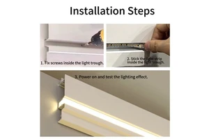 Modern Double Eyelid Linear LED Lamp for Living Room Hotel Ceiling-Aluminum Groove Top Corner Plaster Line Durable Eco-Friendly