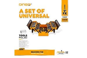DINGQI Tool Set Kit Multifunctional Hardware Repair Tools Carbon Steel Home Household Use/ Car Auto Repair Portable ABS Box