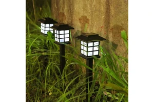 7 Colors Change Solar Garden Lamp Small House Design Outdoor Waterproof Landscape Path Driveway Walkway Pathway Villa