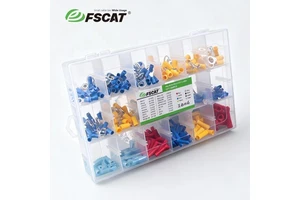 FSCAT 360pcs Wire Connectors - Insulated Electrical Wire Terminals (Copper) - Ring, Butt, Spade, Fork Connector Kit