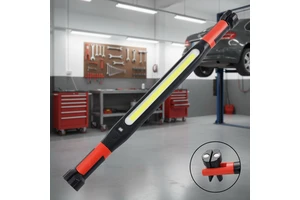 Bright Portable LED Work Light ABS IP55 Rechargeable 2 Magnetic Base 360 Rotating Hook Clamp Workshop Garage Automotive Job Site