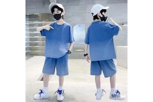 Boys Summer 2024 New Casual Shorts Sleeve T-Shirts+Pants 2pcs Sets 5-14 Years Boys Clothing Children Set