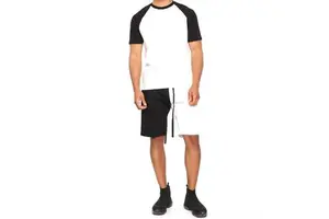 Mens T Shirt And Shorts Set Short Sleeve Casual Summer Two Piece Outfit Athletic Color Block Matching Set