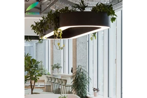 Green Plants Oval Design Pendant Linear Light with Black/white/silver/golden Shell Colors