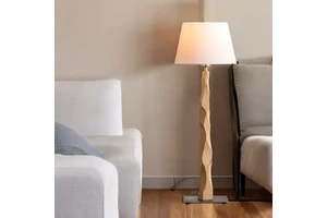 Stylish Home Decorative Wooden Floor Lamp with Fabric Shade Perfect for Living Room and Guest Room Decor