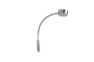 12V LED Wall Reading Light, Chrome Gooseneck, Compact Base, Directional Spotlight for RV Interiors
