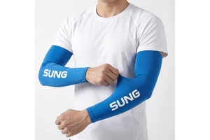 Custom logo Printed Lightweight Stretch Sunscreen Arm Covers Cooling Arm Sleeves for Football Golf Outdoor Work Cycling