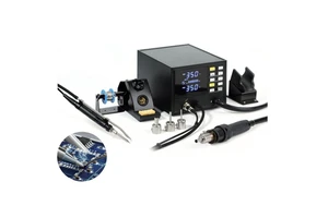 Multi-Functional 3-in-1 Soldering Station New Condition With Iron Hot Air Gun Fume Extractor