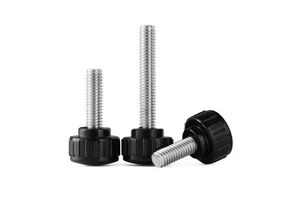M4x 8mm-40mm Stainless Threaded Thumb Screw Plastic Knurled Round Handle Adjusted Grips Clamping Knob Thumb Screw