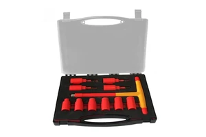 Powerlift OEM 11 VDE Sleeve Insulation Tools Electricians Insulated Socket Tool Set Hard Case Chrome-Vanadium Steel Industrial