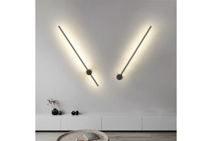 Long Strip Led Wall Lamps Interior 360 Rotation Indoor Lights Bedroom Corridor Staircase Long Line Wall Light 10 Metal Aluminum