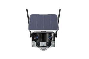 Solar Panel 4G Wifi Security Camera 8MP 4K Dual Lens Bullet Camera Rechargeable Battery IP Indoor Camera H.265