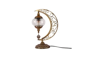 Turkish Style Simple DIY Mosaic Moon Shape Fluorescent Table Lamp E14/E26 Bulb Base Christmas Decoration Without Kit Sets