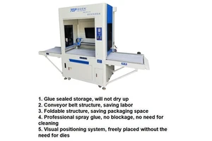 Automatic Leather Gluing Machine With Camera Searching New Condition Core Components Inclu