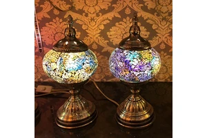 Marrakech Hot Sale Romantic Decoration Handmade Glass Turkish Desk Lamp Mosaic Lamp Table Glass Mosaic Lamp