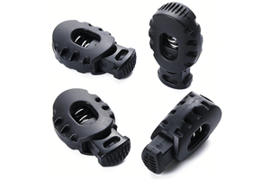 Press the Drawstring Buckle of the Clothing Hat to Insert the Double-hole Spring Buckle or the Round Spring Buckle
