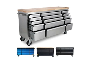 Factory Outlet 72inch Mildew Proof SS430 Stainless Steel Tool Cabinet Heavy Duty Rolling Tool Storage Cabinet For Garage Storage