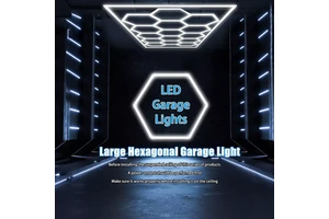 432W Garage LED Honeycomb Ceiling Lights V-Shape 4780x2410mm 220V Linear LED Garage Lights 6500k LED Shop Lights for Garage