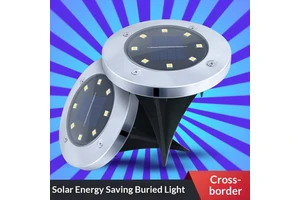 Solar Buried Lights 8LED Stainless Steel Outdoor Grass Lights Courtyard Garden Rainproof Villa Garden Lights