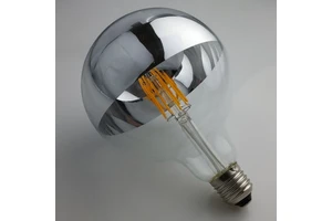 Half Silver LED Filament Bulb G80 G95 E27 Spherical Reflecterende Shadow Light Bulbs 4w 6w 8w Mirror Half Chrome Globe LED Bulb
