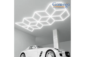 Hot Seller 6500K Polygonal Geometric Snowflake Lights Auto Showroom Water Proof Linear Light for Garage