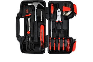 39 Piece Household Tool Kit Small Basic Household Hand Tool Set with Plastic Tool Storage Box