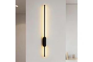 Modern Minimalist 360 Rotation Led Black Long Strip Bedroom Living Room Decorative Wall Lamp
