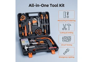 43PCS Household Hand Tool Set General Home Repair Tool Kit with Portable Blow Case for DIY Maintenance