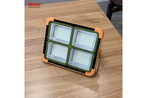 High Quality Solar LED Flood Light Portable Rechargeable Orange for Garden Night Markets IP65 Waterproof Rating Plastic Lamp