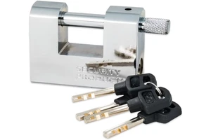 3-1/8 Security Padlock Products SPSA80-CR-KA Triple Chrome Plated D-Shaped Security Padlock