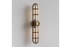 Brass Wall Sconce Industrial Nautical Hotel Bar Cage Brass Glass LED E12 Factory Wholesale Crossborder Boathouse Cage Sconce
