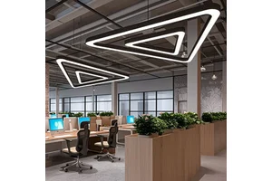 LED Triangle Linear Lights 110V-230V Metal Office Hexagonal Chandelier Hanging Lamp Acrylic Commercial Decorative Pendant Light