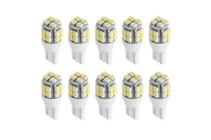 10pcs 12V T10 LED Light Bulb Wedge Base for Auto Interior Dome Map License Plate Trunk Side Lighting
