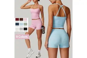 Wholesale Sport Wear Clothing Short Long Sleeve Crop Top Seamless Sportswear 5 Piece Set Gym Fitness Yoga Sets