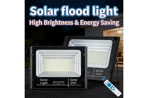 High Lumen Touch Control SMD ABS 25W-300W Outdoor IP67 Waterproof 6000K 120 Beam Angle LED Solar Flood Lights 2-Year Warranty CE