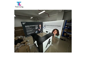 Trade Show Floor Standing Portable Frame Backlit Display SEG Light Box Cloth Freestanding LED Light Box for Exhibition