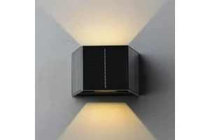 Up Down 3 Colors Solar Wall Light IP65 Waterproof Outdoor Decoration Garden Courtyard Wall Lamp Exterior Sconces Fence Lighting