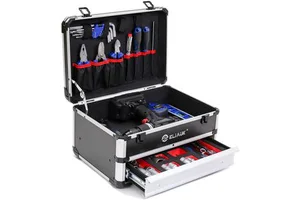 Portable Aluminum Tool Box With Drawer Storage Carrying Toolbox Aluminum Case With Foam Padding