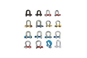 Heavy Duty Galvanized Carbon Steel D Shackles With Screw Collar Pin Drop Forged ISO9001 Certified