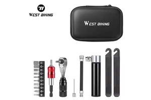 WEST BIKING Portable Bike Tool Repair Kit Set Pump Bicycle Repair Multi Tools Multifunctional Bicycle Tool Kit Repair Set
