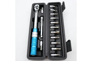 15-Piece Repairing Tool Bicycle Torque Wrench Preset Adjustable Torque 1/4 Precise 2-24NM Ratchet Wrench Set
