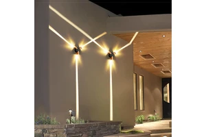 LED Cross Beam Wall Light, Aluminum Wall Sconce with 3-Beam Line Projection, Modern Indoor Decorative Wall Lamp, IP65, LED