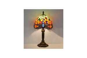 Handmade Vente En Gros Tiffan Shell Santa Claus Turkish Lily Glass Metal Touch Control AC LED Lamp Libelle