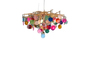 Cross-Border Direct Supply Nordic Internet-Famous Firefly Agate Chandeliers Creative LED Gold Lighting Living Room Bedroom Hotel