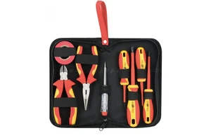 VDE New Energy OEM Insulated Electrician Tool Kit 8-Piece Chrome-Vanadium Steel Oxford Cloth Bag Set for EV Maintenance